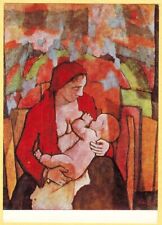 Italian artist F. Casorati 1967 Russian postcard MATERNITY Breastfeeding woman