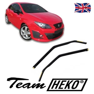 HEKO TINTED WIND DEFLECTORS for SEAT IBIZA mk5 CUPRA  3-DOOR 2008-2017 2pc - Picture 1 of 8