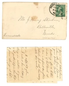 1889 Brief von Oakland CA nach Belleville Nevada Bergbau John Henry Strachen ALS - Bild 1 von 5