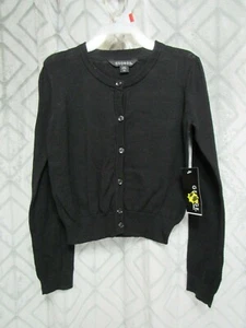 New George Sweater Size S 6 6X Black Button Front Long Sleeve Casual School - Picture 1 of 4