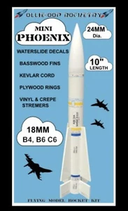 Mini PHOENIX Flying Model Rocket Kit 10" Downscale Clone Phoenix Model Rocket BL - Picture 1 of 4