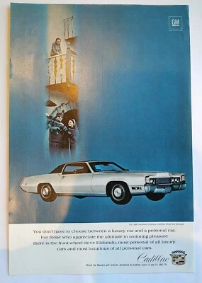 Cadillac Fleetwood Eldorado 1969 anuncio impreso vintage clásico arte de pared de coche de lujo Foto 1 de 4