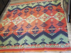 #2 Vintage 1940's Beacon Cotton camp blanket Southwestern 70x74 - Picture 1 of 6