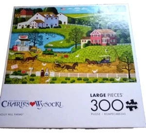 Charles Wysocki JOLLY HILL FARMS 300 Large Piece Puzzle 100% Complete - Picture 1 of 2