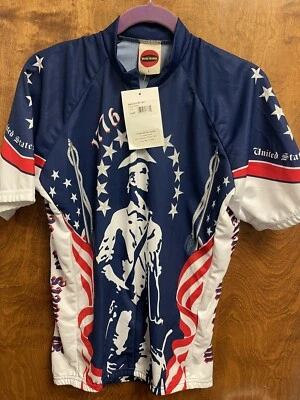 World Jerseys Minute Men 1776 Mens Size Large Cycling Jersey New W/Tags  - Image 1 of 4