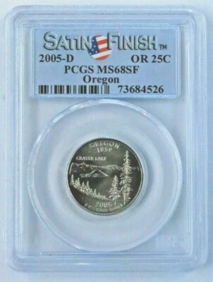 2005-D Oregon State Quarter - Satin Finish - PCGS MS 68 - Image 1 of 2