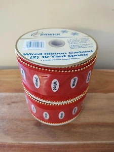 Berwick 2 rollos grandes de cinta de Navidad de terciopelo rojo con cable de 2 1/2" - 20 yardas en total - Imagen 1 de 3