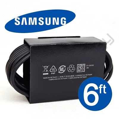 Cable de carga súper rápida USB-C original Samsung Galaxy S23 S22 5G (6 pies) versión 2023 Foto 1 de 4
