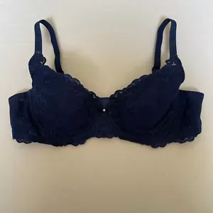 Wacoal Size 36A Petite Blue Lace Underwire Bra 75301 - Picture 1 of 2