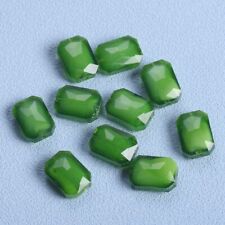 10pcs Rectangle 14x10mm Faceted Opaque Glass Loose Beads For Jewelry Making