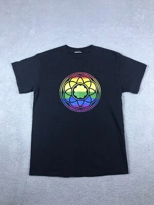 Vintage MV Sport T Shirt Mens Medium Black Rainbow Chakra Seed of Life Geometric - Image 1 of 4