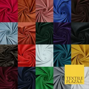 OVER 20 COLOURS- Plain 100% COTTON VELVET Fabric Non Stretch Material Craft 45" - Picture 1 of 53