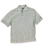 Footjoy Green Gray Striped Short Sleeve Golf Men?S Polo Shirt Sz Xl