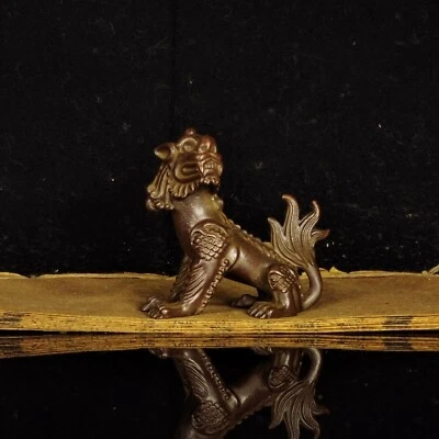 Exquisito adorno unicornio chino de bronce Foto 1 de 4