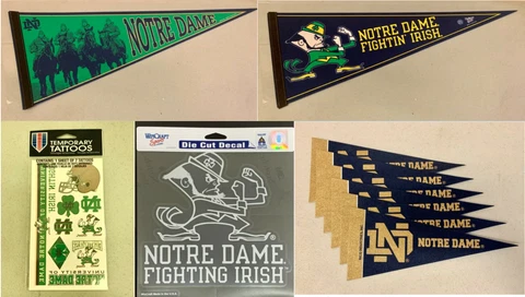(5 Item Types) Notre Dame University Fighting Irish Team Logo Gift Pack Bundle Cover