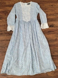 Scarlet Darkness Blue Ditzy Floral Prairie Modest Dress Kids 10-11 Trad - Picture 1 of 6
