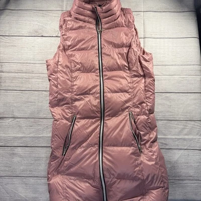 Chaleco acolchado My Anorak largo rosa malva de plumón de pato para mujer M empacable suave doble cremallera Foto 1 de 4