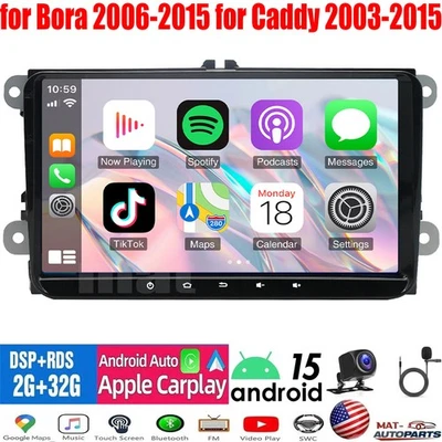 Radio FM estéreo para coche Android15 CarPlay 9" para Bora 2006-2015 para Caddy 2003-2015 Foto 1 de 4
