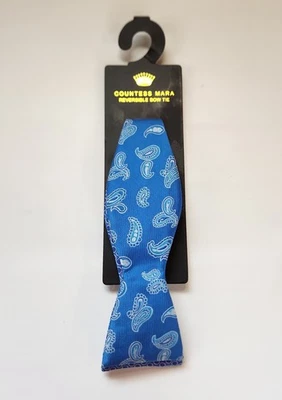 Pajarita de cachemira azul hecha a mano mezcla de seda Countess Mara nueva con etiquetas Foto 1 de 4