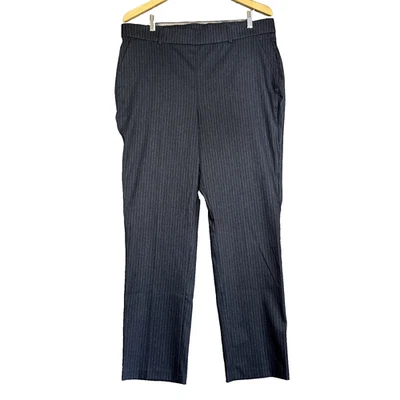 Rafaella Pants Women's 16 Gray Pull-On Stretch Charcoal Pinstripe Career Office - Image 1 of 4