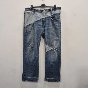Michiko Koshino Streetwear Japanese Y2K Cargo Blue Denim Baggy Jeans Size W 38" - Picture 1 of 10