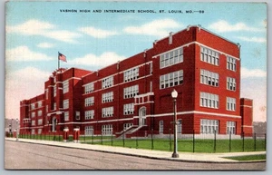 MO, St. Louis, Vashon High, Intermediate School, Vintage Postcard - Picture 1 of 2