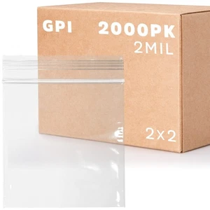 2000 Count - 2" x 2" Small Zip Bags, Mini Reclosable Zipper Baggies, 2 Mil, C... - Picture 1 of 7