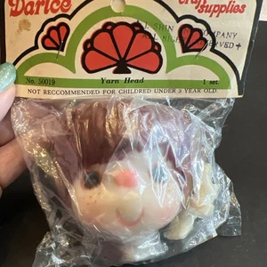 Darice Doll Part #50019 Reddish Yarn Hair Doll Head w/Hands Unopened 2.25" - Picture 1 of 2