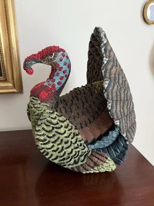 2023 Release John Derian Target Fall Turkey Shaped Beaded Pillow - Picture 1 of 14