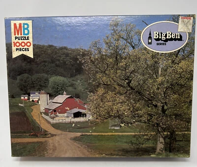 1000 Piece Grant County WI Farm Landscape Puzzle Big Ben Factory Sealed MB READ - Image 1 of 4