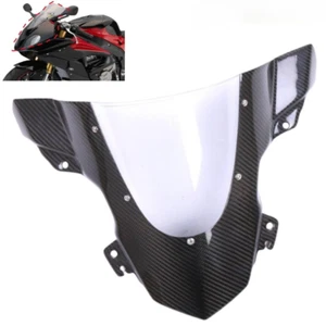 For BMW S1000RR 2015-2019 Real Carbon Fiber Front Windshield Windscreen Panel - Foto 1 di 11