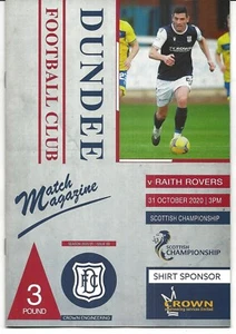 Football Programme>DUNDEE v RAITH ROVERS Oct 2020 - Picture 1 of 1