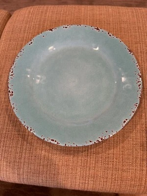 Juego de 4 platos de cena Il Mulino Tommy Bahama turquesa CRACKLE MELAMINA Foto 1 de 3