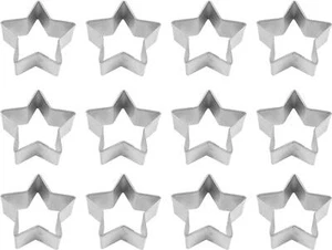 1 Dozen 12 Mini Star 1.5'' Cookie Cutters Party Favors Metal - Picture 1 of 11