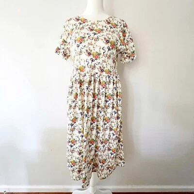 Vestido de algodón floral vintage para mujer años 90 pequeño Grannycore Cottagecore informal jardín Foto 1 de 4