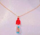 Little Twin Stars m414 1976 Made Kikirara Locket Bottle Necklace Showa Pendant  