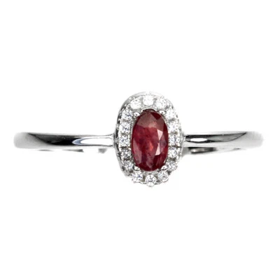 925 Sterling Silver Ring Oval Ruby Natural Gemstone Jewelry Size 9 - Image 1 of 4