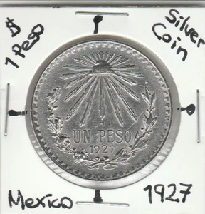 Mexico: $ 1 Peso Super Real Nice Silver Coin Year " 1927 " - Picture 1 of 2