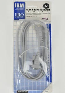 Belkin Pro Series 6' DB9 Male/Female Extension Cable F2N209-06, IBM Compatible - Imagen 1 de 2