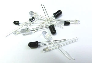 10x Photo Diode LED 3mm - 5mm  _ water clear - black _ Restposten - Bild 1 von 3
