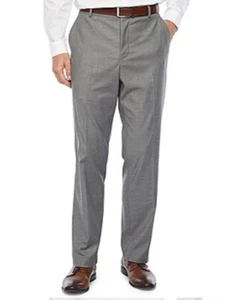 JF J Ferrar Men's Slim Fit Dress Pants Slacks Flat Front-Med Gray -29W 30L-New - Picture 1 of 9