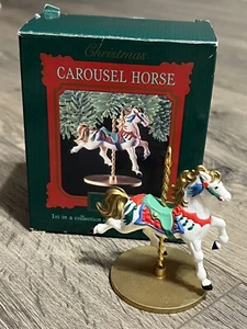 Hallmark Keepsake Ornament Carousel Horse “Snow” 1st In Series Christmas 1989 - Picture 1 of 12