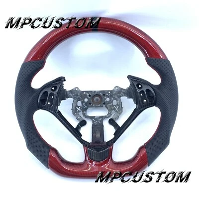 Fit For Acura TL Sport Type R 2007 2008Real Red Carbon Fiber Steering Wheel - Image 1 of 4