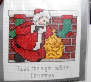 Santa TWAS The NIGHT BEFORE CHRISTMAS Cross Stitch  Kit Counted Graphic Works - Picture 1 of 2