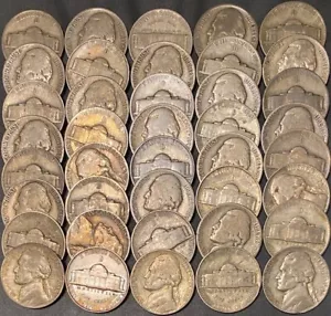 1943-D ROLL (40) SILVER JEFFERSON NICKELS LOW MINTAGE FAST SECURE SHIPPING! - Picture 1 of 1