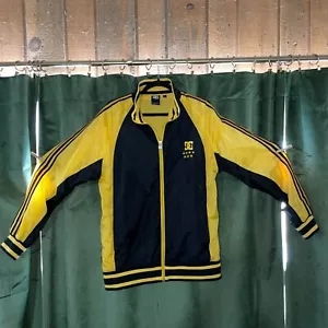 Vintage DC Shoes Track Suit Jacket Size Large Y2K Yellow Black Striped - Picture 1 of 7