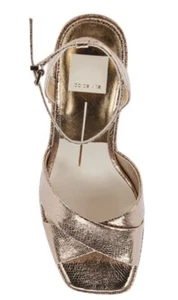 Dolce Vita Wessi Heels Size 10 Wessi Gold Crackled Retail $135.00 New W/O Box - Picture 1 of 5