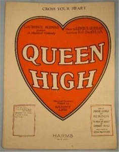 Cross Your Heart Sheet Music 1926 Musical Comedy Queen Heart (V) - Picture 1 of 2