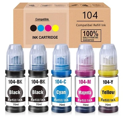 TNN 5 Drucker Tinte Refill für EPSON Ecotank ET-2810 ET-2811 ET-2812 ET-2814 ET-2815
