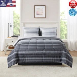 Unisex Comforter Sheet Set 7-Pcs Bed A Bag Queen Size Machine Washable Grey - Picture 1 of 12